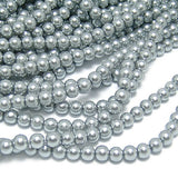Glass Dyeing Color Round Imitation Pearl Earring's
