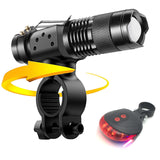 ZK30 Dropshipping LED Bicycle Light Cycling 3500 Lumens Flashlight 3 Modes  Q5 LED Bike lights Lamp Torch Waterproof Zoomable