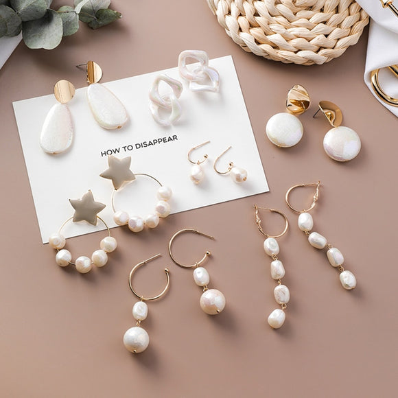 2019 New Acrylic Symphony Simulated Pearl Earrings