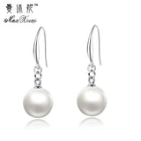 Silver Color Imitation Pearl Dangle Earrings