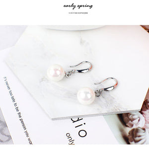 Silver Color Imitation Pearl Dangle Earrings