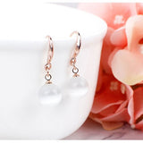 Silver Color Imitation Pearl Dangle Earrings