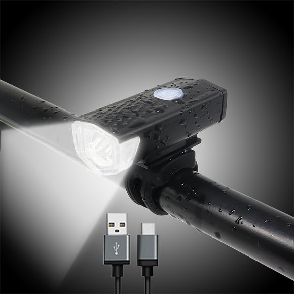 USB Rechargeable 300 Lumen 3 Mode Bicycle Front Light Lamp