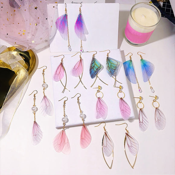 Korean Multiple Butterfly Wings Drop Earrings