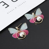 Korean Multiple Butterfly Wings Drop Earrings