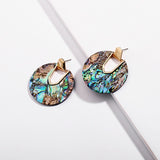 2019 New Style Pearl Abalone Shell Round Drop Dangle Earrings