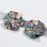 2019 New Style Pearl Abalone Shell Round Drop Dangle Earrings
