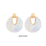 2019 New Style Pearl Abalone Shell Round Drop Dangle Earrings