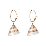 New Sea Shell Pendant Earrings Gold