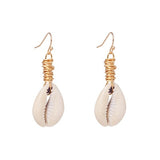 New Sea Shell Pendant Earrings Gold