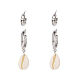 New Sea Shell Pendant Earrings Gold