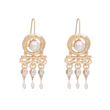 New Sea Shell Pendant Earrings Gold