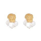 New Sea Shell Pendant Earrings Gold