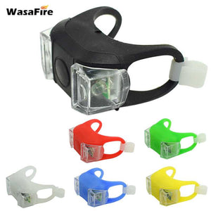 WasaFire Silicone Bike Bicycle Lights Waterproof Cycling Front Rear Rail Light Handlebar LED Flash Safety Warning Lamps Battery