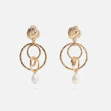 New Sea Shell Pendant Earrings Gold