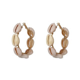 New Sea Shell Pendant Earrings Gold