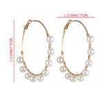 New Boho White Imitation Pearl Round Circle Hoop Earrings