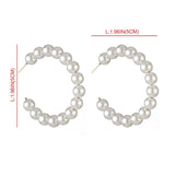 New Boho White Imitation Pearl Round Circle Hoop Earrings