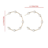 New Boho White Imitation Pearl Round Circle Hoop Earrings