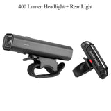 ROCKBROS 400LM Bike Light Headlight Bicycle Handlebar Front Lamp MTB Rode Cycling USB Rechargeable Flashlight Safety Tail Light