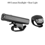 ROCKBROS 400LM Bike Light Headlight Bicycle Handlebar Front Lamp MTB Rode Cycling USB Rechargeable Flashlight Safety Tail Light