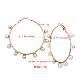 New Boho White Imitation Pearl Round Circle Hoop Earrings