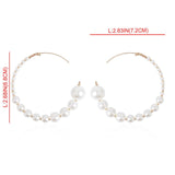 New Boho White Imitation Pearl Round Circle Hoop Earrings