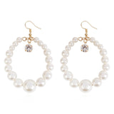 New Boho White Imitation Pearl Round Circle Hoop Earrings