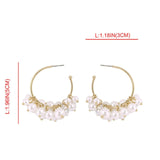New Boho White Imitation Pearl Round Circle Hoop Earrings