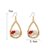 New Boho White Imitation Pearl Round Circle Hoop Earrings