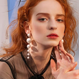 New Boho White Imitation Pearl Round Circle Hoop Earrings